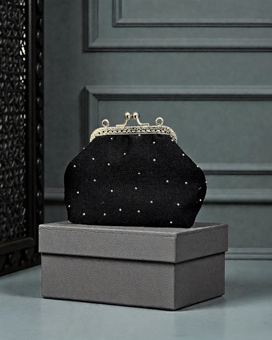 Black strassy mini pocket