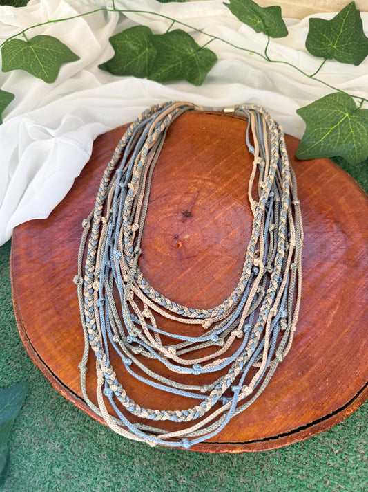 Light colors layered necklace