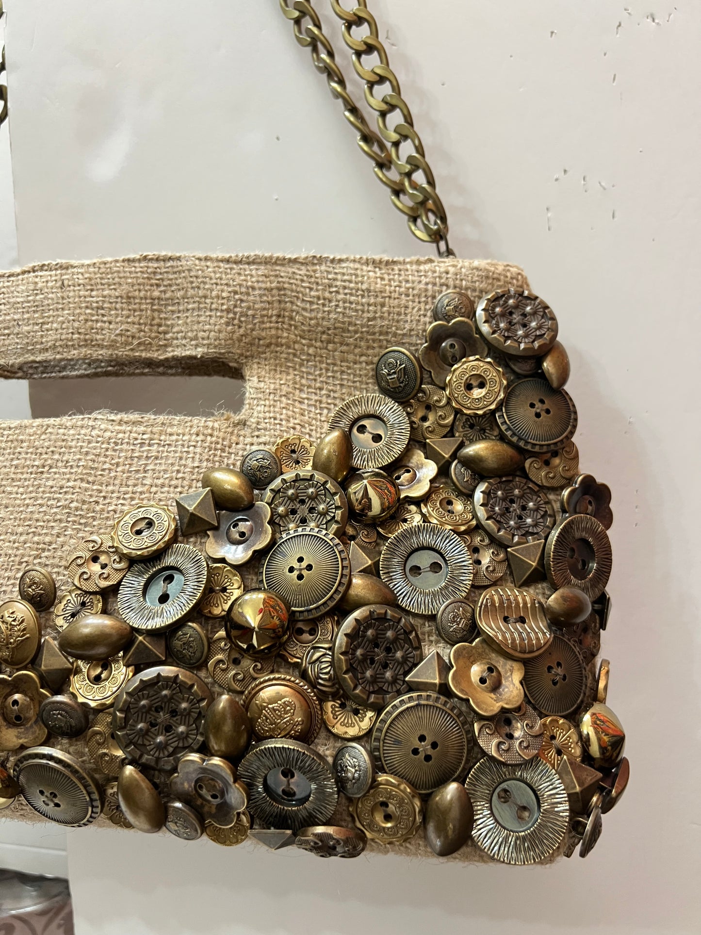 Copper buttons bag