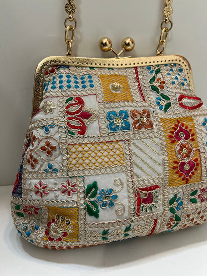 White but colorful bag