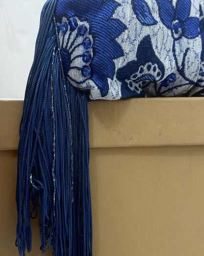 Blue coverta medium pouch
