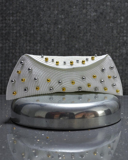 Silver & gold beaded clutch