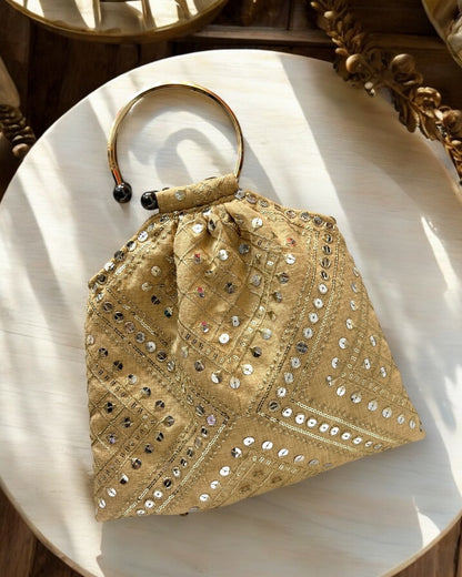 Beige mirrors bag