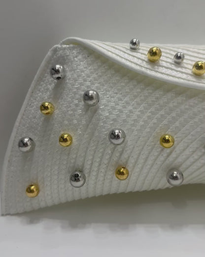 Silver & gold beaded clutch