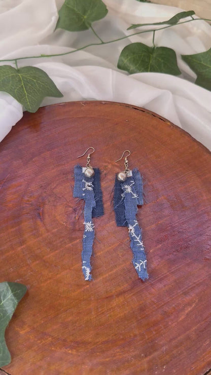 Denim earrings