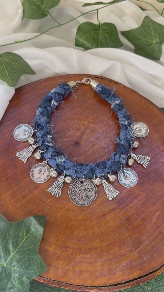 Denim necklace
