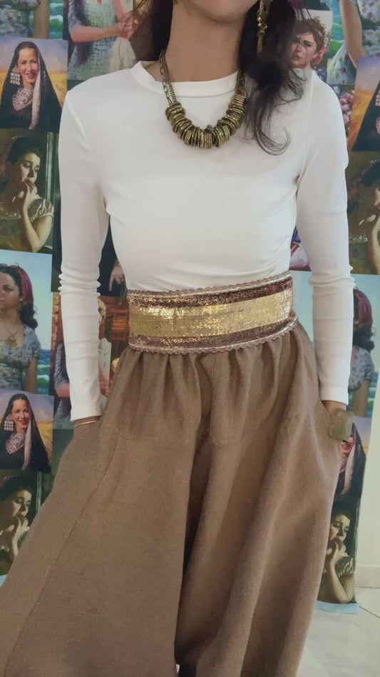 brown & gold belt