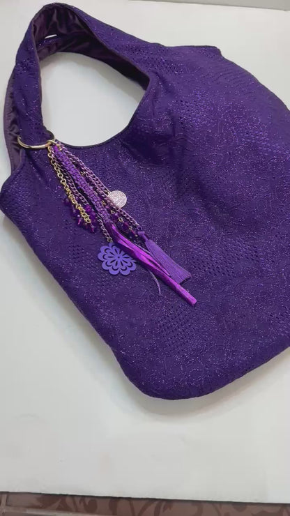 Purple glittery bag