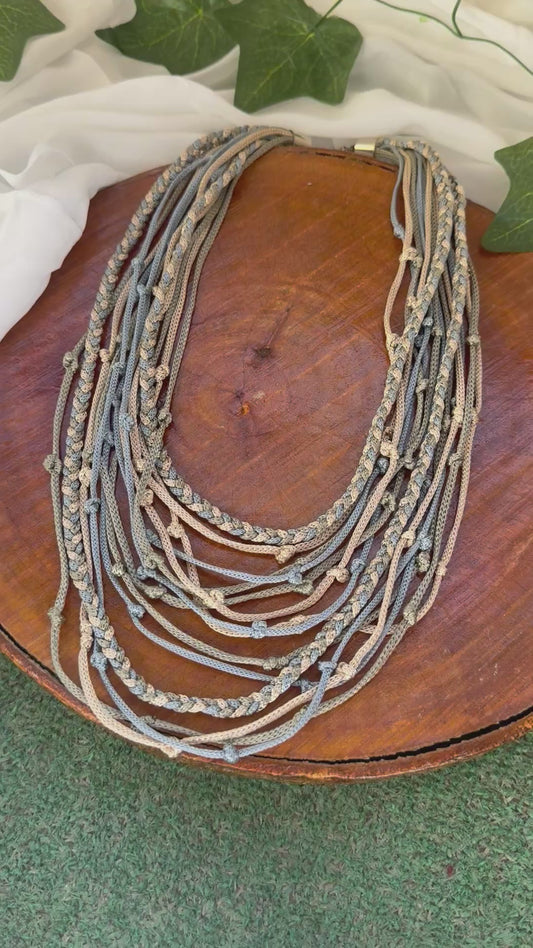 Light colors layered necklace