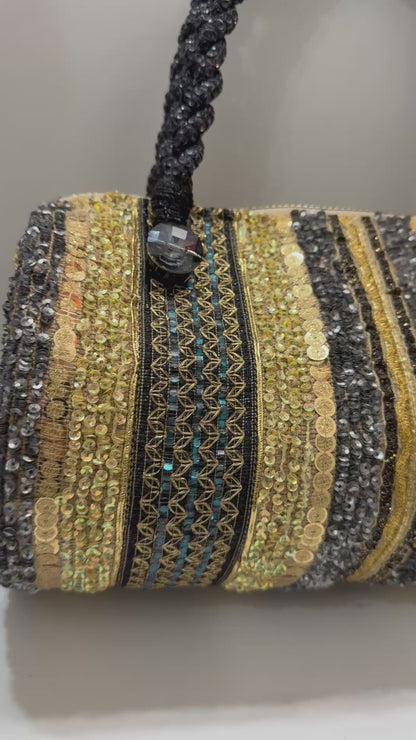 Smoky gold cylinder bag